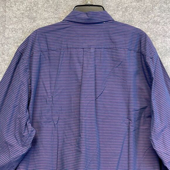 NWT GOODTHREADS Button Down Shirt Men’s XL Blue Red Stripe Poplin Slim Fit Work - Picture 12 of 14